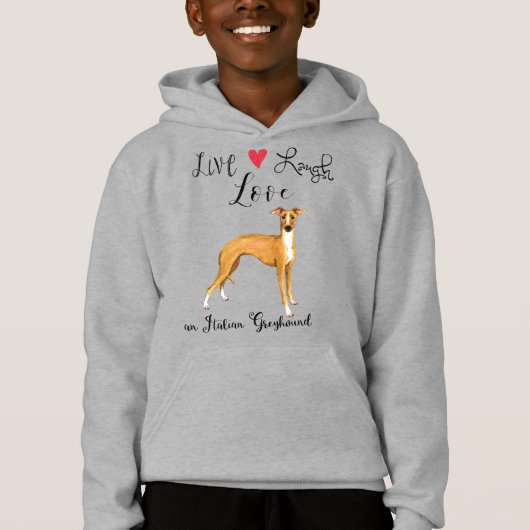 Live Lagh Liebe und Greyhound Hoodie (Vorderseite)