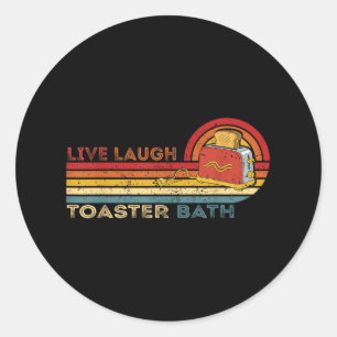 Live Lagh Toaster Bath Vintag Skeletter Meme Dark Runder Aufkleber