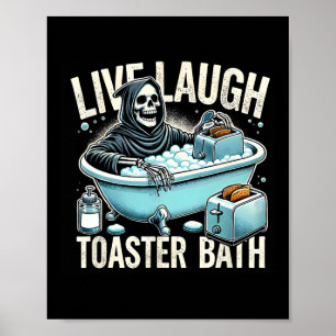Live Lagh Toaster The Funny Skeleton Halloween Gra Poster