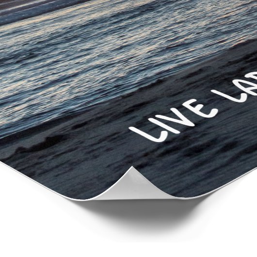"Live Large" Beach Sunset Poster (12" x 12") (Ecke)