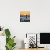 "Live Large" Beach Sunset Poster (12" x 12") (Heimbüro)