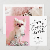Live Laugh Bark | Haustiere Weihnachten 2 Foto (Vorne/Hinten)