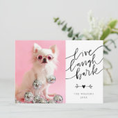 Live Laugh Bark | Haustiere Weihnachten 2 Foto (Stehend Vorderseite)