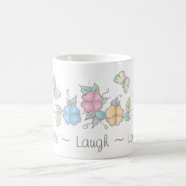 Live Laugh | Butterfly Floral Watercolor Kaffeetasse