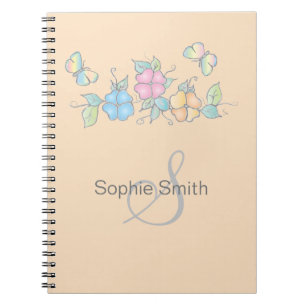 Live Laugh Butterfly Floral Watercolor Notizblock