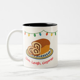 Live Laugh Cozonac Holiday Romanian  Zweifarbige Tasse