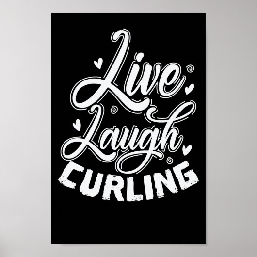 Live Laugh Curling Wintersport Stein Poster (Vorne)