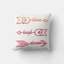 Live Laugh Dream Typografy Throw Kissen