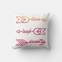 Live Laugh Dream Typografy Throw Kissen