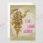 Live Laugh Gibber Card Dankeskarte (Vorne/Hinten)