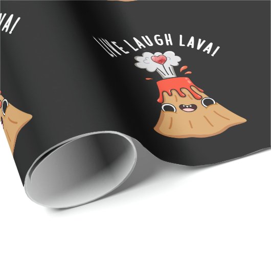 Live Laugh Lava Funny Volcano Pun Dark BG Geschenkpapier (Rolleneckpunkt)