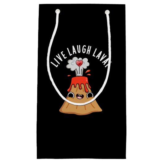 Live Laugh Lava Funny Volcano Pun Dark BG Kleine Geschenktüte (Vorderseite)