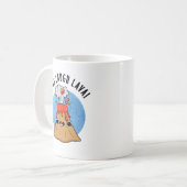 Live Laugh Lava Funny Volcano Pun Kaffeetasse (Vorderseite Links)