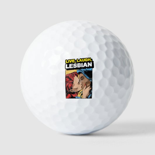 Live Laugh Lesbian Golfball (Vorderseite)