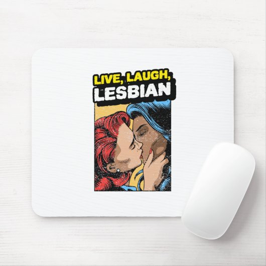 Live Laugh Lesbian Mousepad (Mit Mouse)