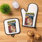 Live Laugh Lesbian Ofenhandschuh & Topflappen-Set (Oben Unten)