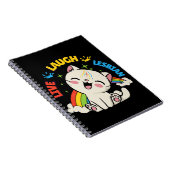 Live-Laugh Lesbische Flagge Regenbogen Katze Pride Notizblock (Rechte Seite)