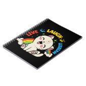 Live-Laugh Lesbische Flagge Regenbogen Katze Pride Notizblock (Linke Seite)