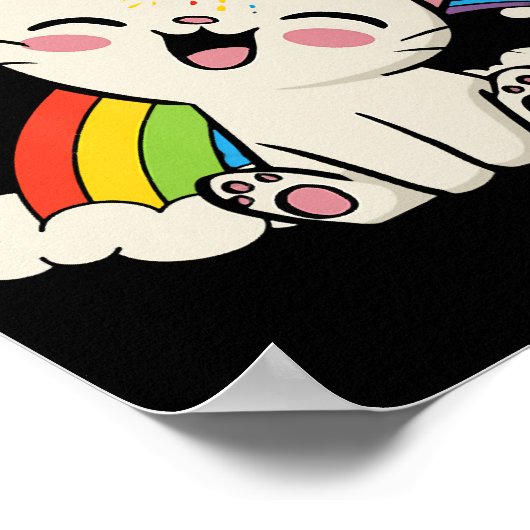 Live-Laugh Lesbische Flagge Regenbogen Katze Pride Poster (Ecke)