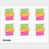 Live-Laugh Liebe 2 Quadratischer Aufkleber (Blatt)