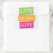 Live-Laugh Liebe 2 Quadratischer Aufkleber (Tasche)