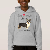 Live Laugh Liebe a Cardigan Welsh Corgi Hoodie (Vorderseite)