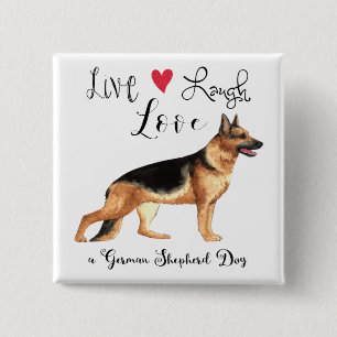 Live Laugh Liebe a German Shepherd Button