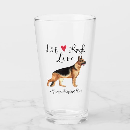 Live Laugh Liebe a German Shepherd Glas (Vorderseite)