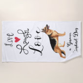 Live Laugh Liebe a German Shepherd Strandtuch (Vorderseite)