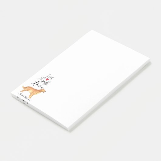 Live-Laugh Liebe a Golden Retriever Post-it Notes Klebezettel (angewinkelt)