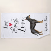 Live Laugh Liebe a Manchester Terrier Beach Handtu Strandtuch (Vorderseite)