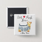 Live-Laugh-Liebe a Silky Terrier Button (Vorne & Hinten)