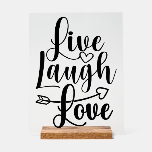 Live-Laugh-Liebe Acrylschild (Vorderseite)