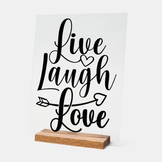 Live-Laugh-Liebe Acrylschild (Winkel)