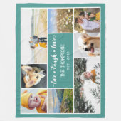 Live-Laugh-Liebe Aquamarine FotoCollage Fleecedecke (Vorderseite)