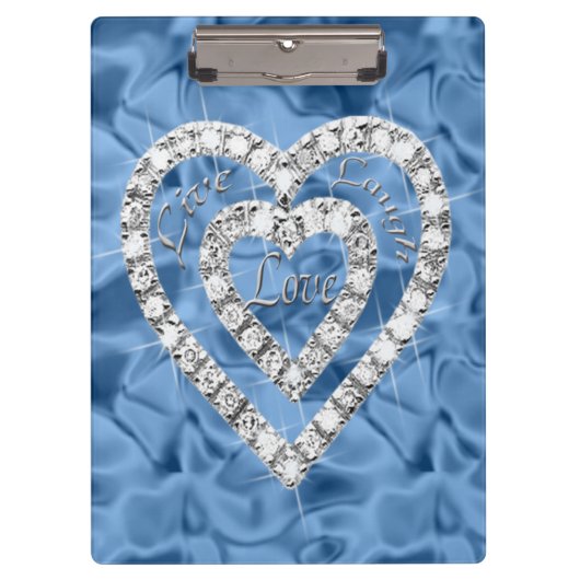 Live-Laugh-Liebe Blue Diamond Hearton Clipboard Klemmbrett (Vorderseite)