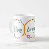 Live-Laugh-Liebe Blume Ring Kaffeetasse (Vorderseite Links)