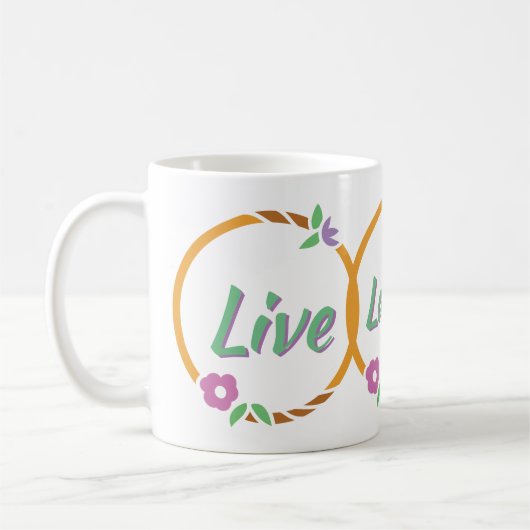 Live-Laugh-Liebe Blume Ring Kaffeetasse (Links)