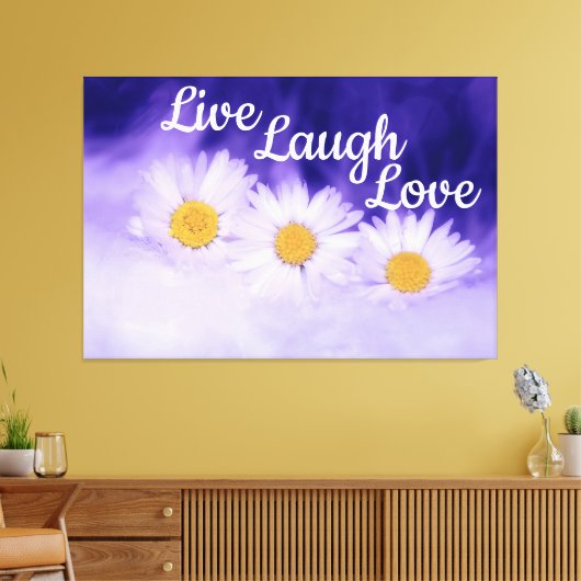 Live Laugh Liebe Daisies Leinwanddruck (Insitu (Wohnzimmer))