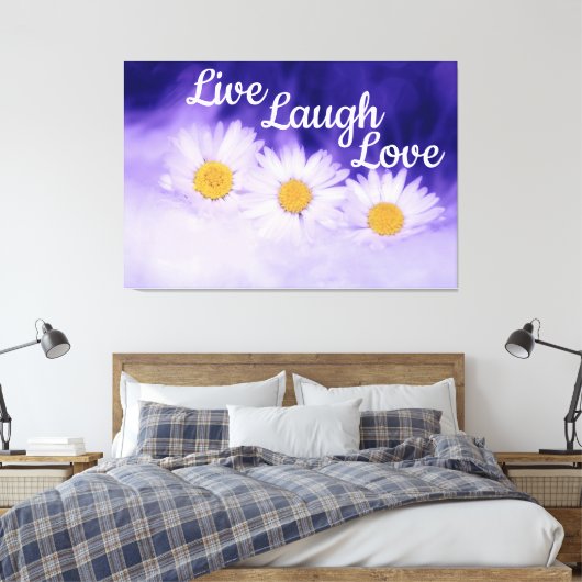 Live Laugh Liebe Daisies Leinwanddruck (Insitu (Schlafzimmer))