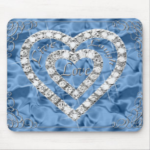 Live-Laugh-Liebe Diamond Heart Blue Mouse Pad Mousepad