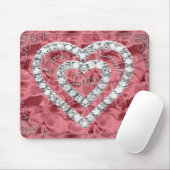 Live-Laugh-Liebe Diamond Heart Red Mouse Pad Mousepad (Mit Mouse)