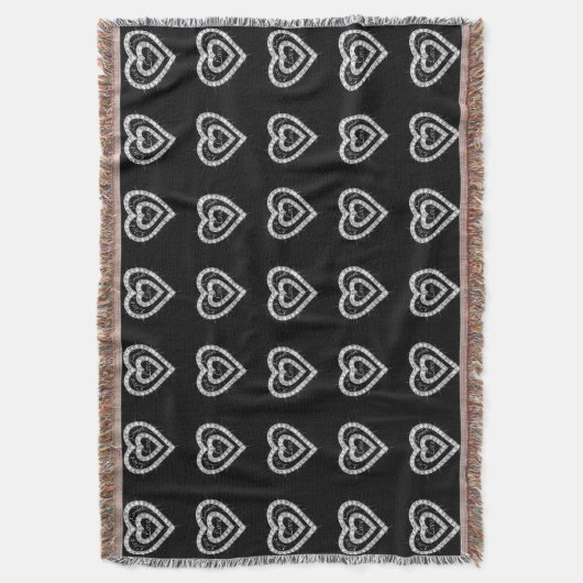 Live-Laugh-Liebe Diamond Hearts Throw Blanket Decke (Vorderseite Vertikal)