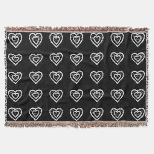 Live-Laugh-Liebe Diamond Hearts Throw Blanket Decke (Vorderseite)