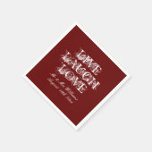 Live-Laugh Liebe Dunkelrote Hochzeitsfeier Serviet Serviette (Ecke)