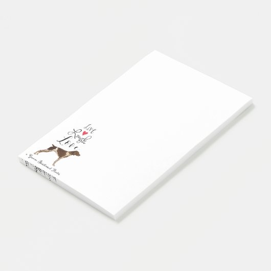 Live-Laugh-Liebe eines deutsch-kurzhaarigen Pointe Post-it Klebezettel (angewinkelt)