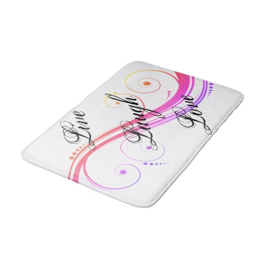 Live-Laugh Liebe Farbenfrohe Wirbel Bath Mat Badematte (Schrägansicht)