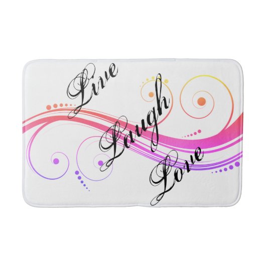 Live-Laugh Liebe Farbenfrohe Wirbel Bath Mat Badematte (Vorderseite)