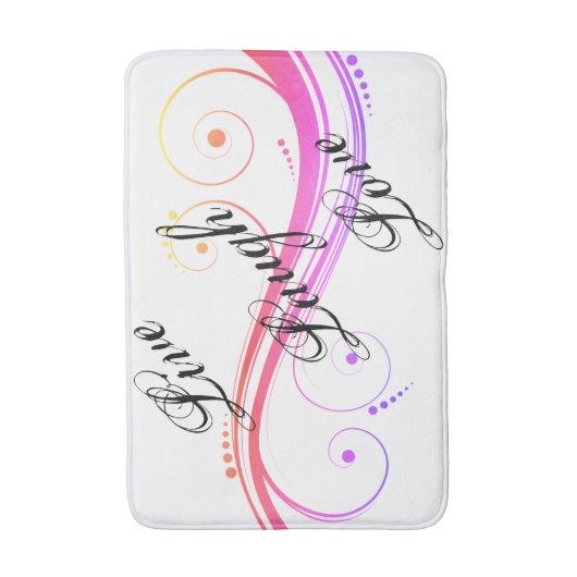 Live-Laugh Liebe Farbenfrohe Wirbel Bath Mat Badematte (Vorderseite Vertikal)