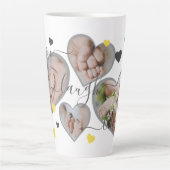 Live-Laugh-Liebe-Foto Herz Latte-Tasse Milchtasse (Vorderseite)